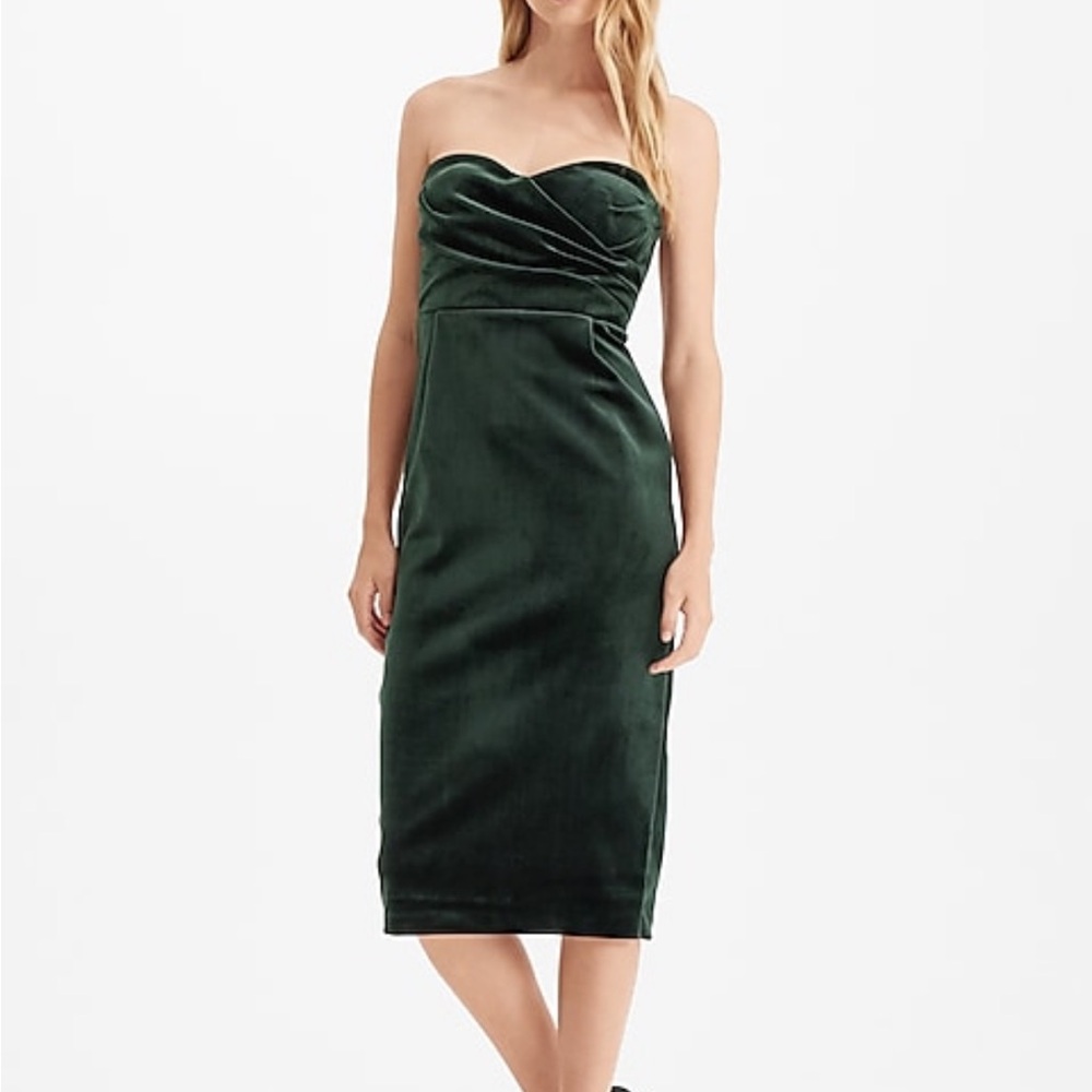 Velvet sweetheart neckline strapless midi dress - never worn tags attached